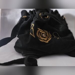 Luxurious Black and Gold Rose Backpack